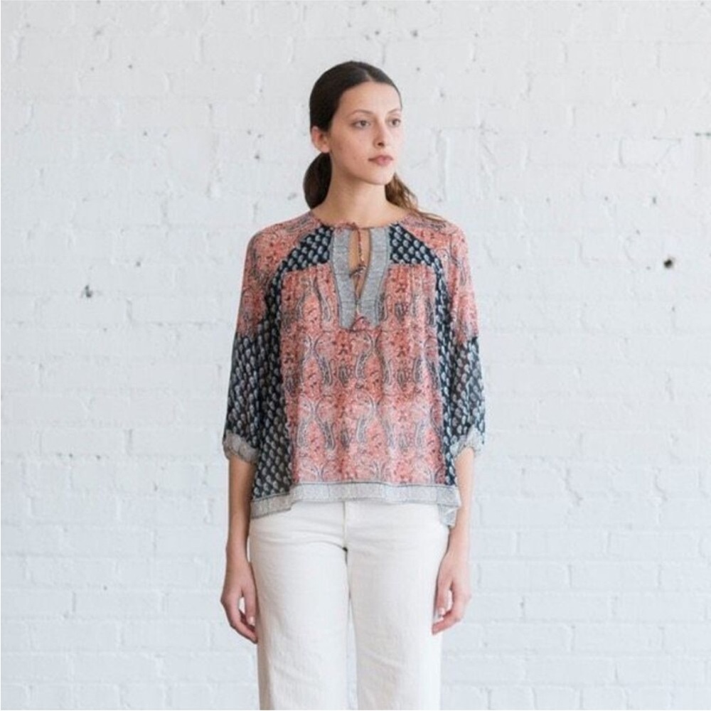 Ulla Johnson Georgette Aix Peasant Blouse Size 6